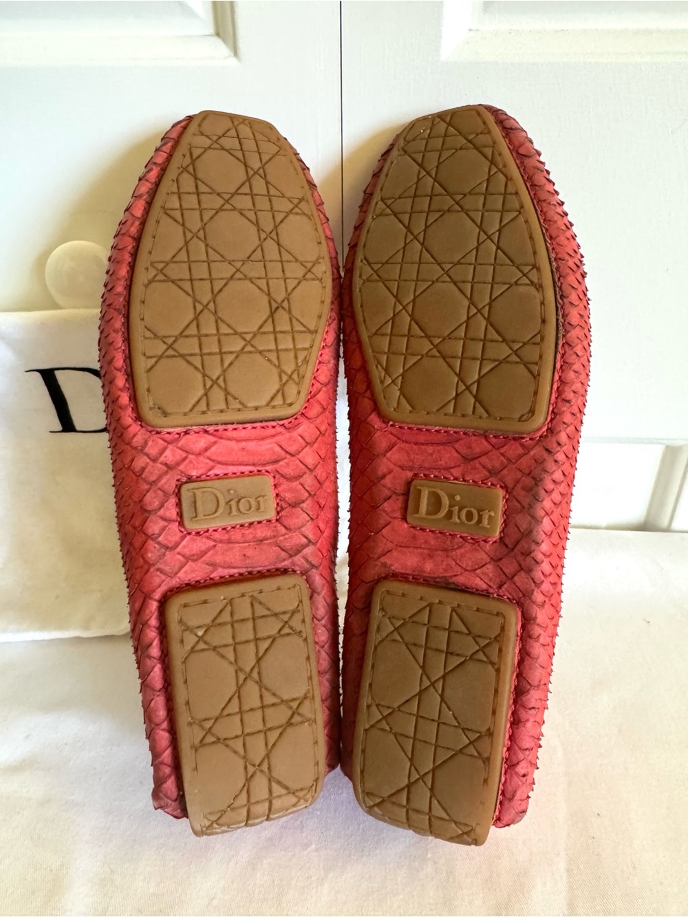 DIOR Coral Snake Skin Leather Moccasins 8-8.5 - Picture 7 of 7